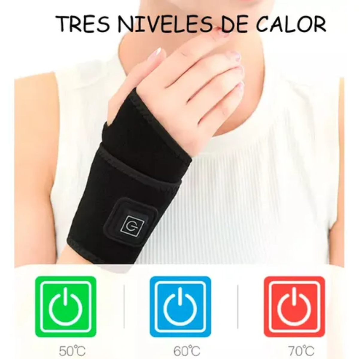Muñequera Térmica 3-en-1 para Túnel Carpiano, Artritis y Tendinitis.